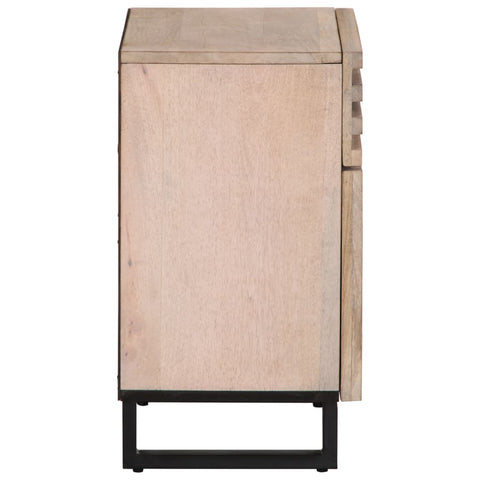 vidaXL Bedside Cabinet White 50x34x60 cm Solid Wood Mango