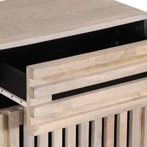 vidaXL Bedside Cabinet White 50x34x60 cm Solid Wood Mango
