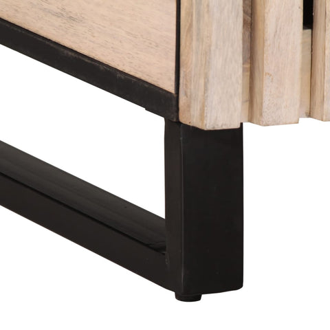 vidaXL Bedside Cabinet White 50x34x60 cm Solid Wood Mango