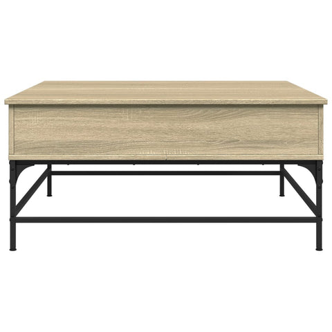 vidaXL Coffee Table Sonoma Oak 95x95x45 cm Engineered Wood and Metal