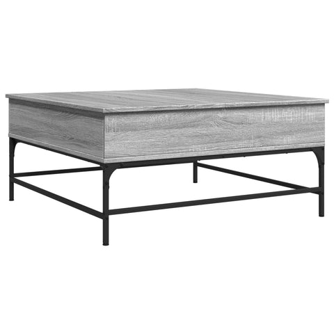 vidaXL Coffee Table Grey Sonoma 95x95x45 cm Engineered Wood and Metal