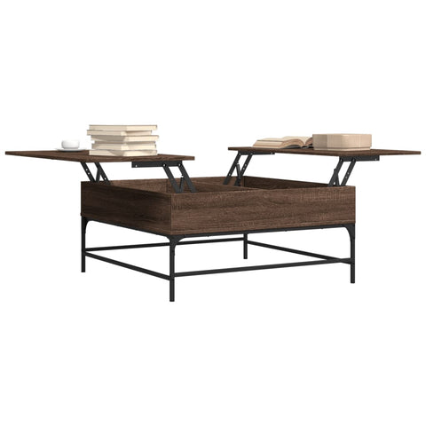 vidaXL Coffee Table Brown Oak 95x95x45 cm Engineered Wood and Metal