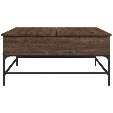 vidaXL Coffee Table Brown Oak 95x95x45 cm Engineered Wood and Metal