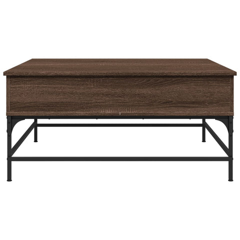 vidaXL Coffee Table Brown Oak 95x95x45 cm Engineered Wood and Metal