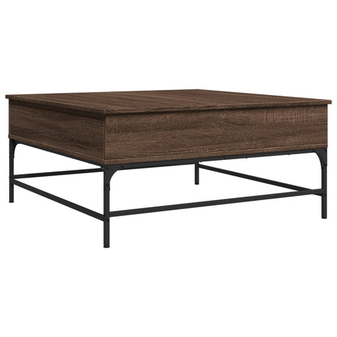 vidaXL Coffee Table Brown Oak 95x95x45 cm Engineered Wood and Metal