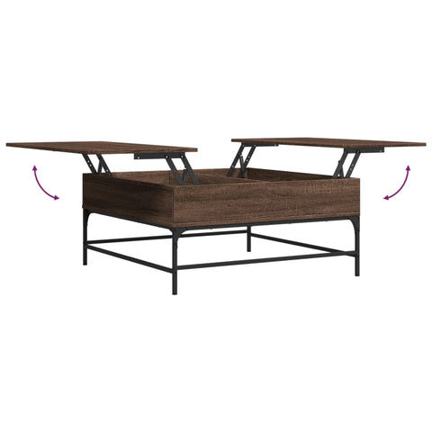 vidaXL Coffee Table Brown Oak 95x95x45 cm Engineered Wood and Metal
