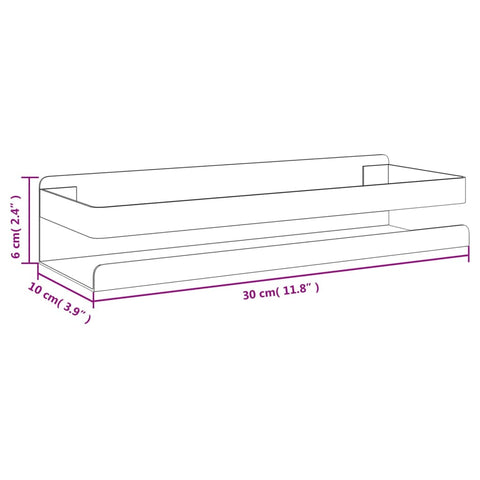 vidaXL Shower Shelf Matt Black 30x10x6 cm Brushed 304 Stainless Steel