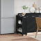 vidaXL Cabinet with Wheels Black 60x22x79 cm Engineered Wood