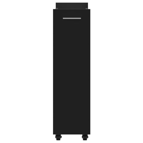 vidaXL Cabinet with Wheels Black 60x22x79 cm Engineered Wood