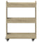vidaXL Cabinet with Wheels Sonoma Oak 60x22x79 cm Engineered Wood