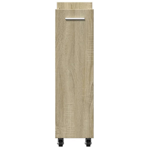 vidaXL Cabinet with Wheels Sonoma Oak 60x22x79 cm Engineered Wood