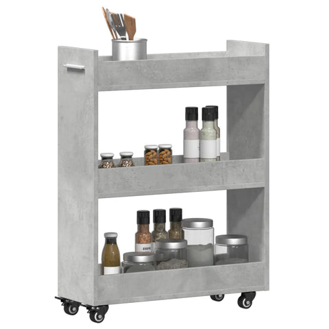 vidaXL Cabinet with Wheels Concerte Grey 60x22x79 cm Engineered Wood