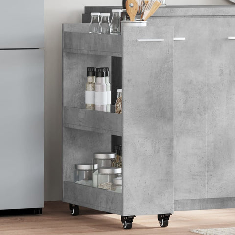 vidaXL Cabinet with Wheels Concerte Grey 60x22x79 cm Engineered Wood