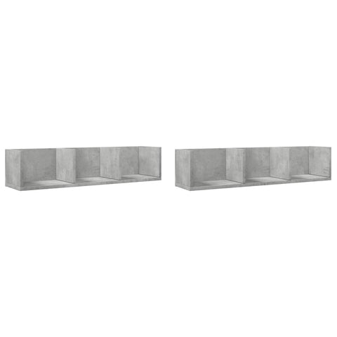 vidaXL Wall Cabinets 2 pcs Concrete Grey 75x18x16.5 cm Engineered Wood