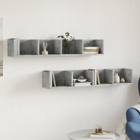 vidaXL Wall Cabinets 2 pcs Concrete Grey 99x18x16.5 cm Engineered Wood