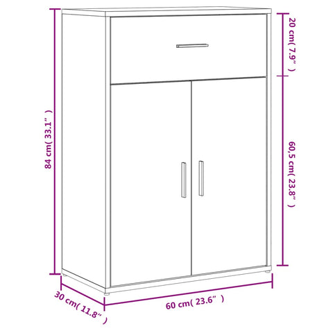 vidaXL Sideboard Grey Sonoma 60x30x84 cm Engineered Wood