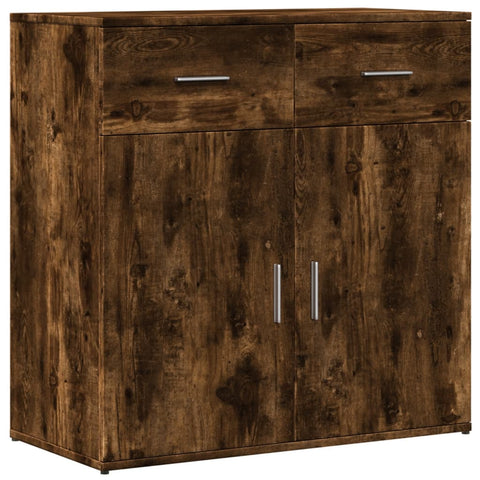 vidaXL Sideboard Smoked Oak 79x38x80 cm Engineered Wood