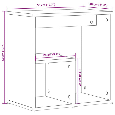 vidaXL Side Tables 2 pcs Sonoma Oak 50x30x50 cm Engineered Wood
