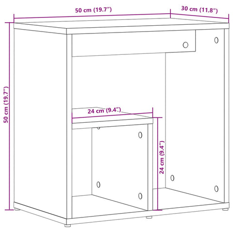 vidaXL Side Tables 2 pcs Grey Sonoma 50x30x50 cm Engineered Wood