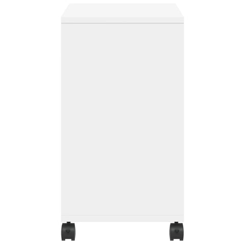 vidaXL Side Table with Wheels White 50x30x55 cm Engineered Wood