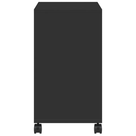 vidaXL Side Table with Wheels Black 50x30x55 cm Engineered Wood