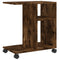 vidaXL Side Table with Wheels Smoked Oak 50x30x55 cm Engineered Wood