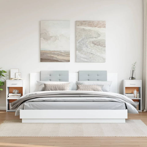 vidaXL Bedside Cabinets 2 pcs White 35x34x65 cm Engineered Wood