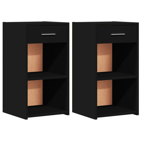 vidaXL Bedside Cabinets 2 pcs Black 35x34x65 cm Engineered Wood
