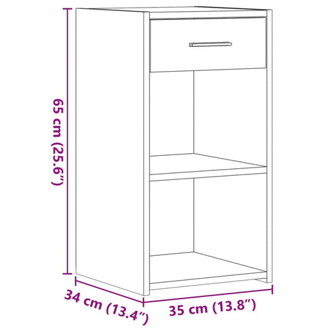 vidaXL Bedside Cabinets 2 pcs Concrete Grey 35x34x65 cm Engineered Wood