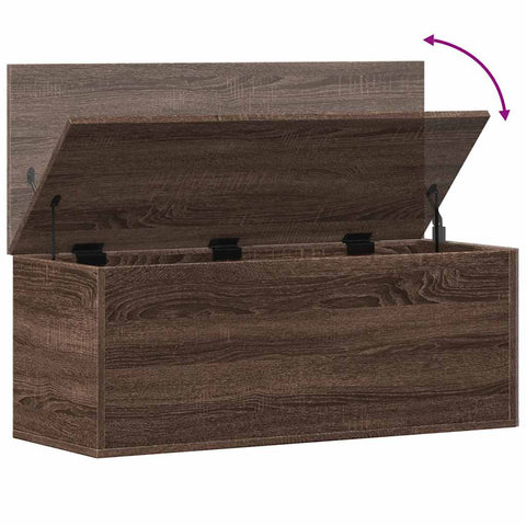 vidaXL Storage Box Brown Oak 90x35x35 cm Engineered Wood