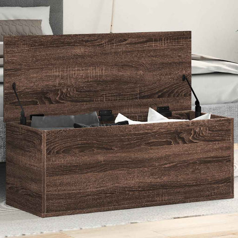 vidaXL Storage Box Brown Oak 90x35x35 cm Engineered Wood