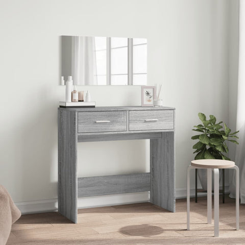 vidaXL Dressing Table with Mirror Grey Sonoma 80x39x80 cm
