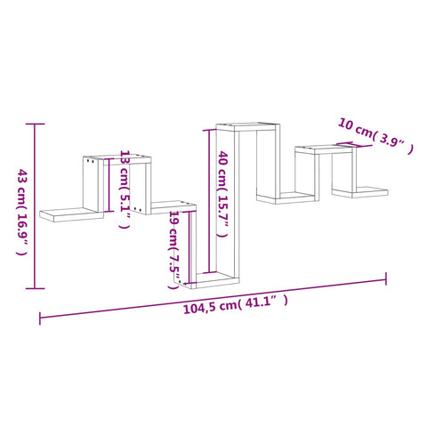 vidaXL Wall Shelf Concrete Grey 104.5x10x43 cm Engineered Wood