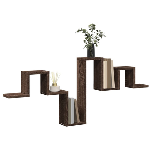 vidaXL Wall Shelf Brown Oak 104.5x10x43 cm Engineered Wood