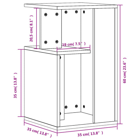 vidaXL Side Table White 35x35x60 cm Engineered Wood