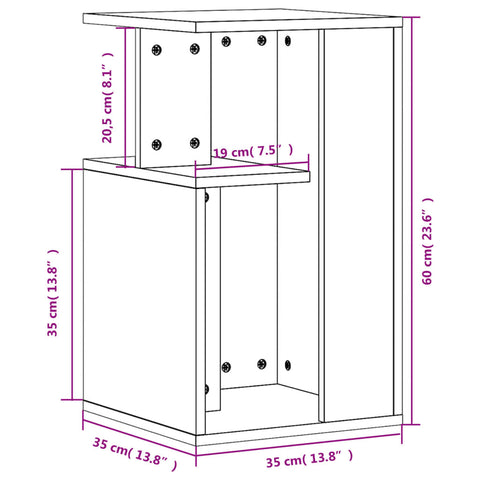 vidaXL Side Table Sonoma Oak 35x35x60 cm Engineered Wood
