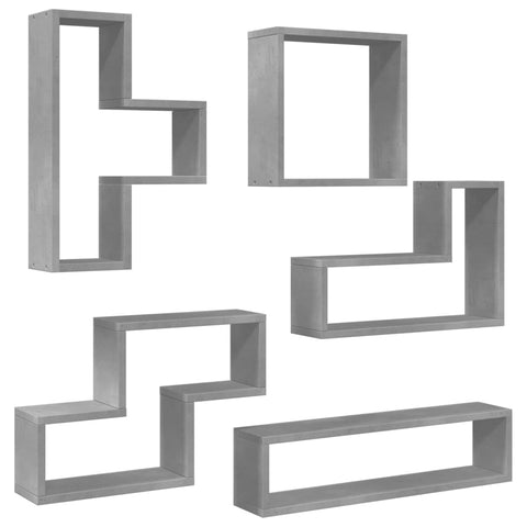 vidaXL Wall Shelf Concrete Grey 96x12x64 cm Engineered Wood