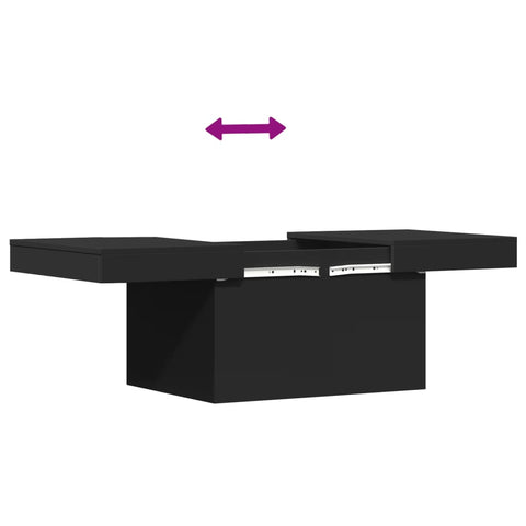 vidaXL Coffee Table Black 80x55x40 cm Engineered Wood