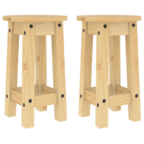 vidaXL Bar Stools 2 pcs Solid Wood Pine