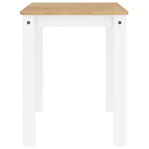 vidaXL Dining Table Panama White 117x60x75 cm Solid Wood Pine