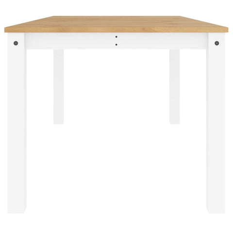 vidaXL Dining Table Panama White 180x90x75 cm Solid Wood Pine