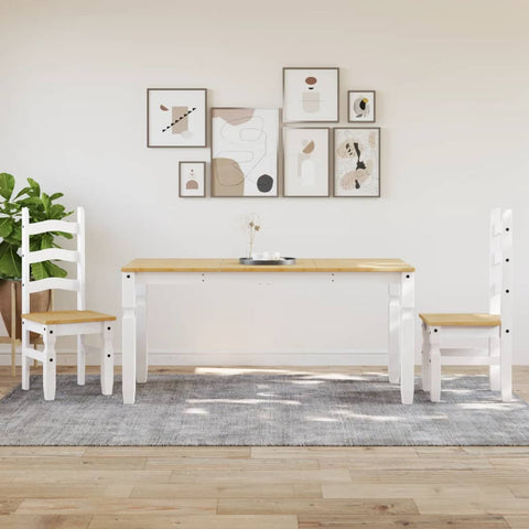 vidaXL Dining Table Corona White 160x80x75 cm Solid Wood Pine
