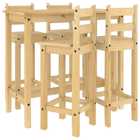 vidaXL 5 Piece Bar Set Solid Wood Pine