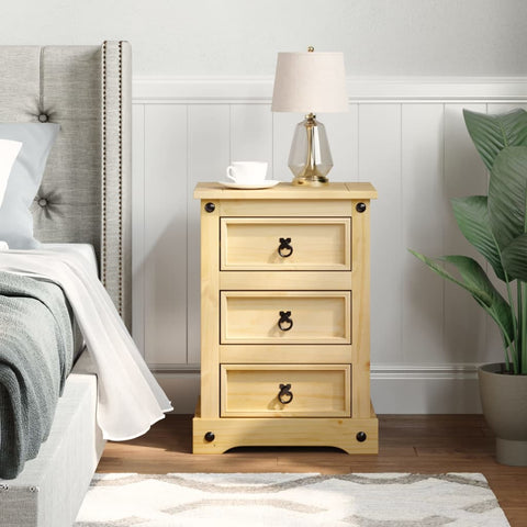 vidaXL Bedside Cabinet Corona 53x39x66 cm Solid Wood Pine