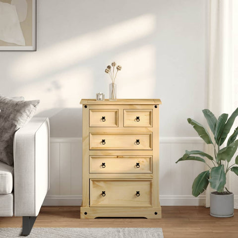 vidaXL Chest of Drawers Corona 80x43x114 cm Solid Wood Pine
