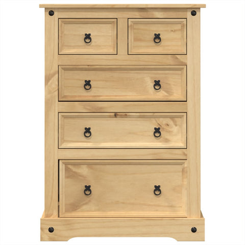 vidaXL Chest of Drawers Corona 80x43x114 cm Solid Wood Pine