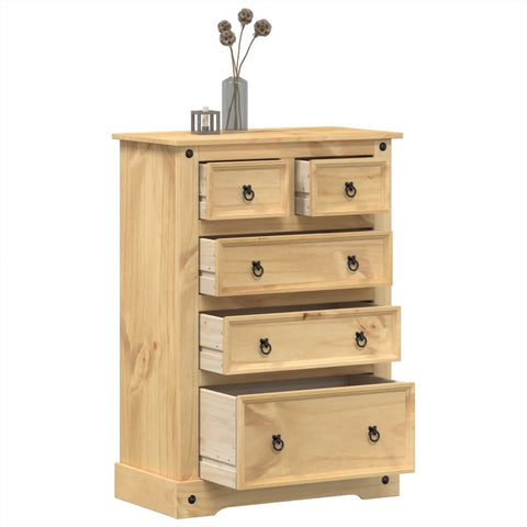 vidaXL Chest of Drawers Corona 80x43x114 cm Solid Wood Pine