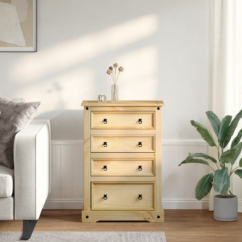 vidaXL Chest of Drawers Corona 80x43x114 cm Solid Wood Pine