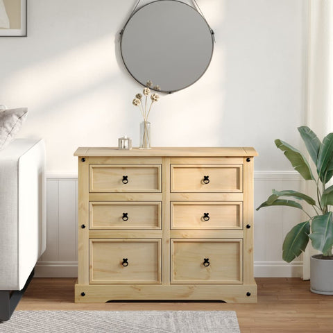 vidaXL Chest of Drawers Corona 110x43x91 cm Solid Wood Pine