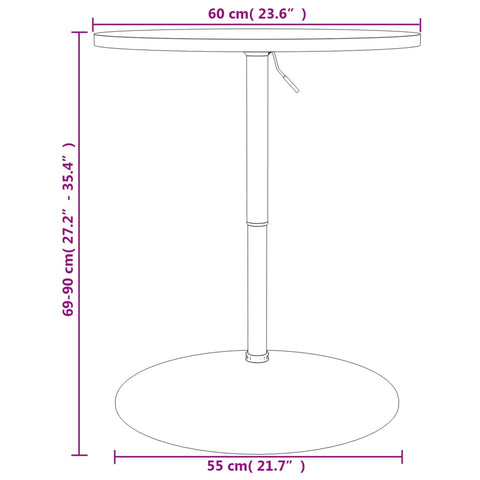 vidaXL Bar Table White 60x60x90 cm Engineered Wood and Chromed Steel